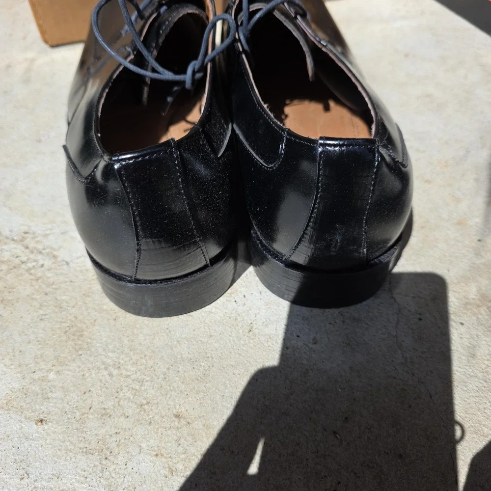 Botany 500 Shoes Mens Size 13‎ Black Leather Derby Lace Up Square Toe 48886-02